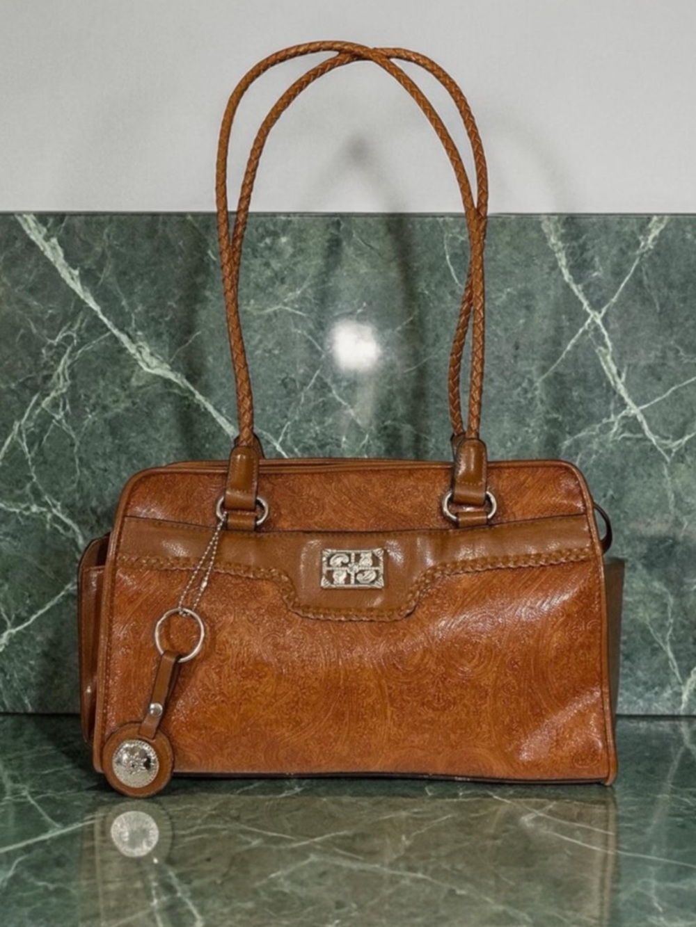 Bueno Faux Leather Paisley Western Boho Shoulder Bag Handbag